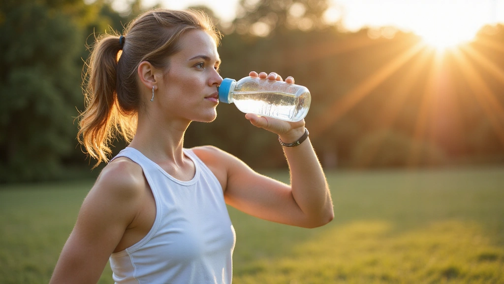 Persona che beve acqua durante l'esercizio fisico